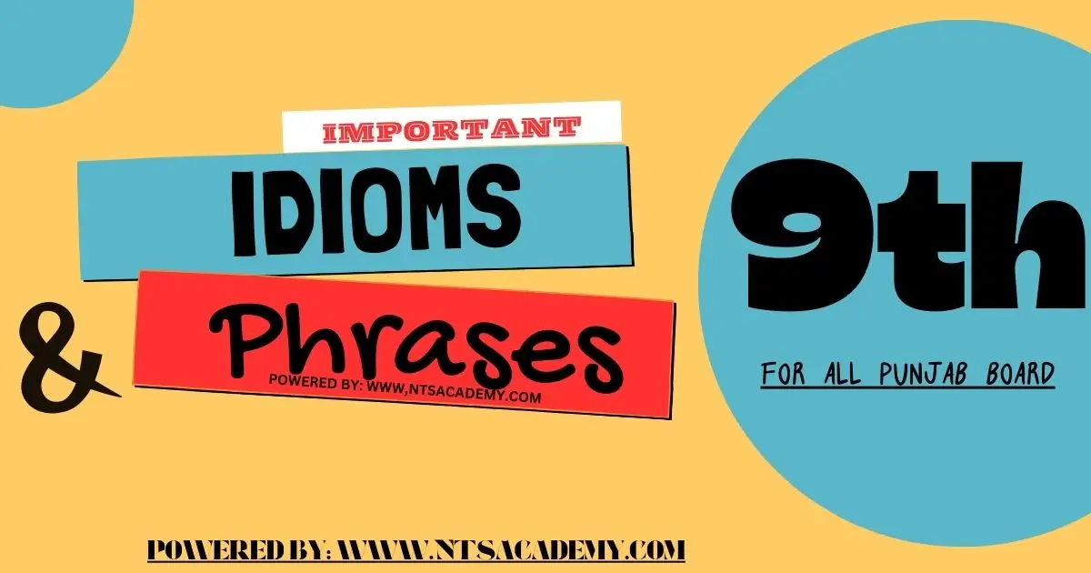 9th grade English idioms & phrases notes. Text on paper, lists of expressions.