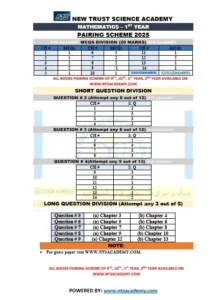1st Year Math Pairing Scheme 2025