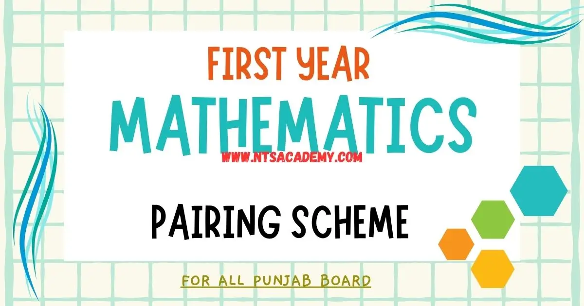 1st Year Math Pairing Scheme 2025