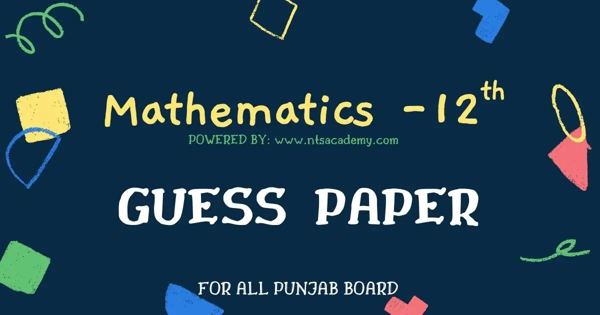 2nd Year Math Guess Paper 2025