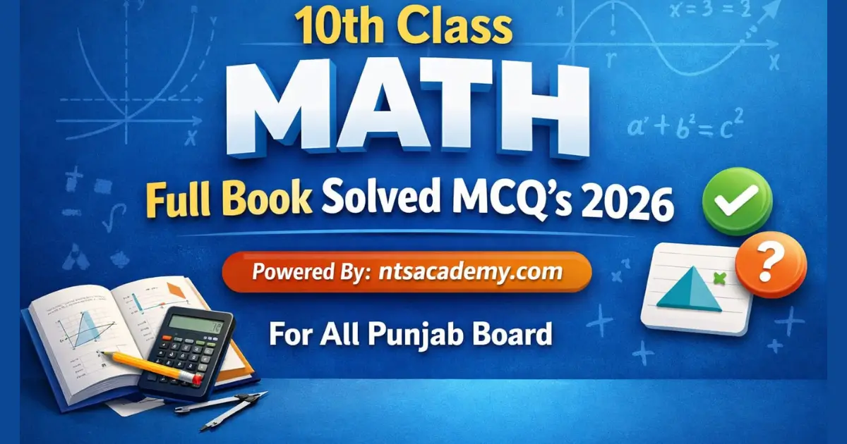 10th Class Math solved MCQs 2026 for exam preparation.